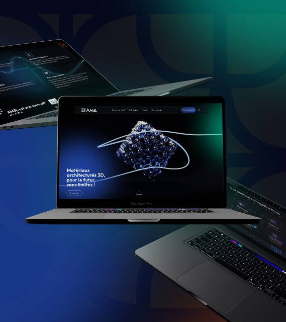 Vue du site web de AM3L dans un MacBook