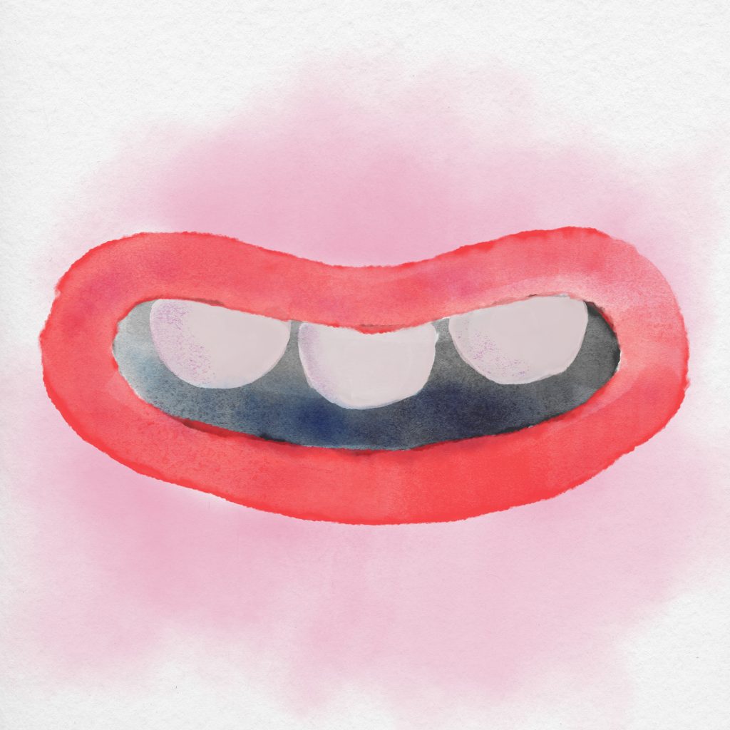 illustration bouche aquarelle